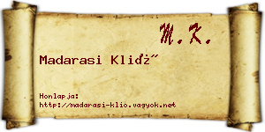 Madarasi Klió névjegykártya